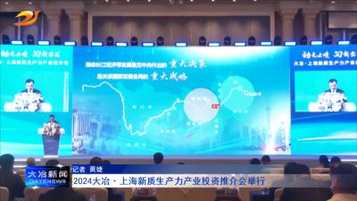 2024大冶.上海新质生产力产业投资推介会举行