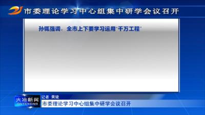 市委理论学习中心组集中研学会议召开