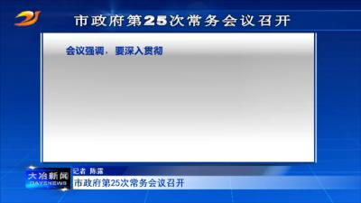 市政府第25次常务会议召开