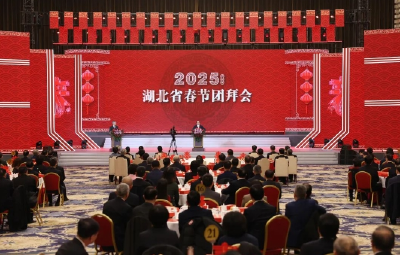 2025年湖北省春节团拜会在汉举行 王忠林致辞 李殿勋主持