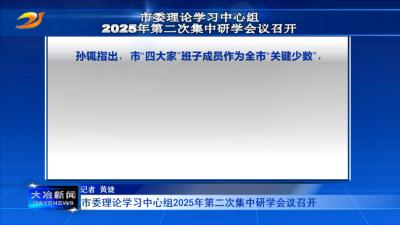 市委理论学习中心组2025年第二次集中研学会议召开