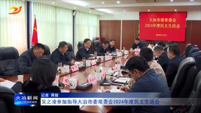 吴之凌参加指导大冶市委常委会2024年度民主生活会