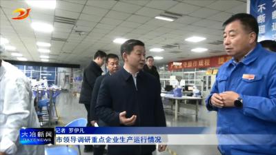 市领导调研重点企业生产运行情况