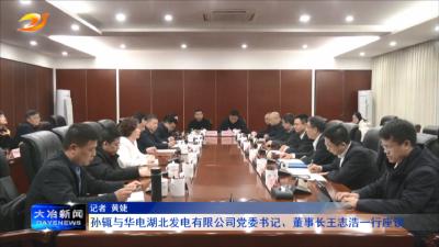 孙辄与华电湖北发电有限公司党委书记、董事长王志浩一行座谈