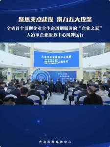 全省首个贯彻企业全生命周期服务的“企业之家”——大冶市企业服务中心正式揭牌运行
