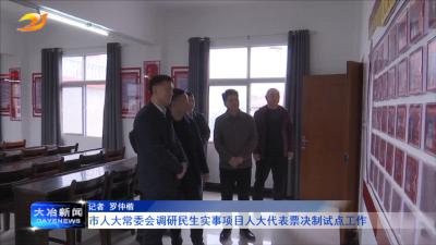 市人大常委会调研民生实事项目人大代表票决制试点工作
