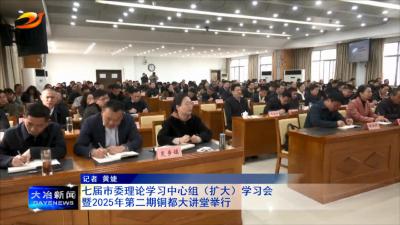 七届市委理论学习中心组（扩大）学习会暨2025年第二期铜都大讲堂举行