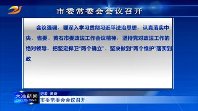市委常委会会议召开
