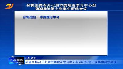 孙辄主持召开七届市委理论学习中心组2025 年第七次集中研学会议