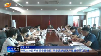 孙辄主持召开市委专题会议 听取高铁新区产城融合项目汇报