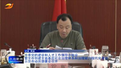 市委党的建设和人才工作领导小组会暨全市创建全省基层社会治理体系和治理能力现代化建设示范市动员部署会召开