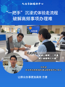 “一把手”沉浸式体验走流程，破解高频事项办理难。