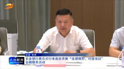 农业银行黄石分行来我市开展“走进政府、对接项目”金融服务活动