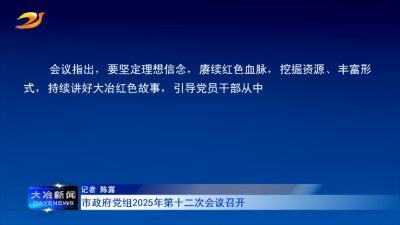 市政府党组2025年第十二次会议召开