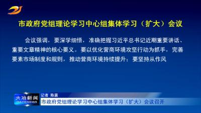 市政府党组理论学习中心组集体学习（扩大）会议召开