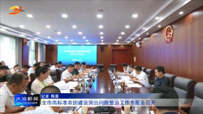 全市高标准农田建设突出问题整治工作专题会召开