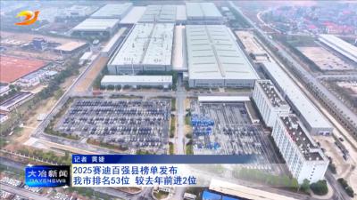 2025赛迪百强县榜单发布 我市排名53位 较去年前进2位