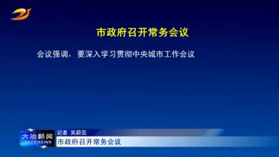 市政府召开常务会议