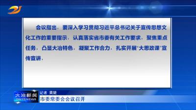 市委常委会会议召开