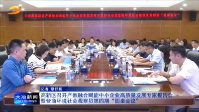 高新区召开产教融合赋能中小企业高质量发展专家报告会暨营商环境社会观察员第四期“圆桌会议”