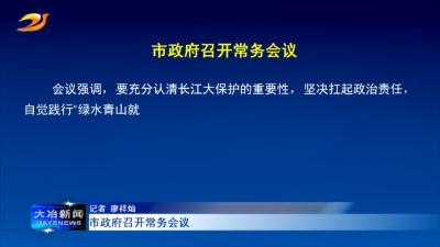 市政府召开常务会议