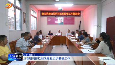 纪春明调研软弱涣散党组织整顿工作