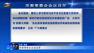 市委常委会会议召开