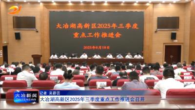 大冶湖高新区2025年三季度重点工作推进会召开