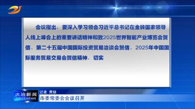 市委常委会会议召开