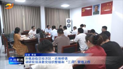 孙辄赴临空经济区·还地桥镇调研软弱涣散党组织整顿和“三资”管理工作