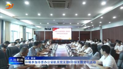孙辄参加市委办公室机关党支部9月份主题党日活动