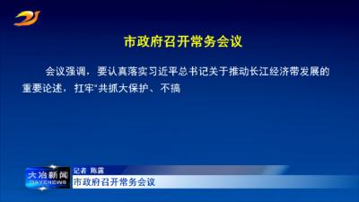 市政府召开常务会议