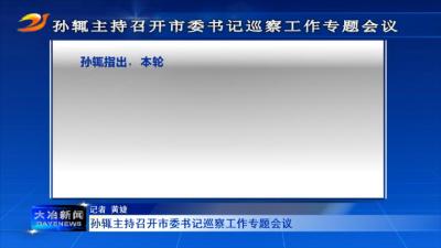 孙辄主持召开市委书记巡察工作专题会议