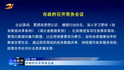 市政府召开常务会议