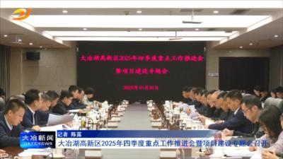 大冶湖高新区2025年四季度重点工作推进会暨项目建设专题会召开