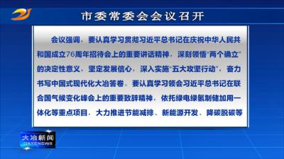 市委常委会会议召开