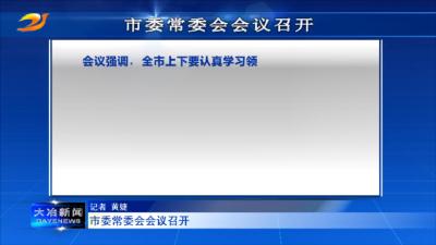 市委常委会会议召开