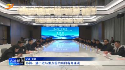 孙辄、潘小进与重点签约项目客商座谈