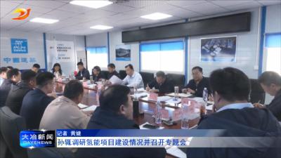 孙辄调研氢能项目建设情况并召开专题会