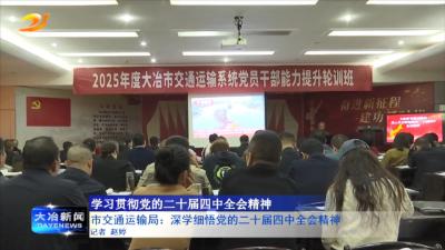 市交通运输局：深学细悟党的二十届四中全会精神