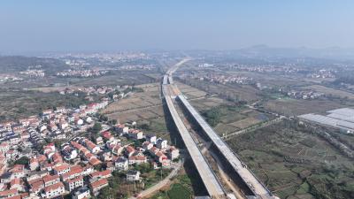 总进度完成近八成！花湖机场高速二期大冶段建设正酣