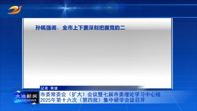 市委常委会（扩大）会议暨七届市委理论学习中心组2025年第十六次（第四批）集中研学会议召开