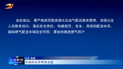 市政府召开常务会议