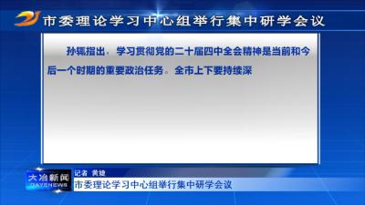市委理论学习中心组举行集中研学会议