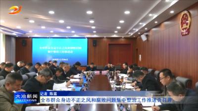 全市群众身边不正之风和腐败问题集中整治工作推进会召开