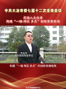 【热议大冶市委七届十二次全会精神】大冶市科技局:实施八大任务，构建“一轴 两区 多点”创新发展格局