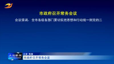 市政府召开常务会议
