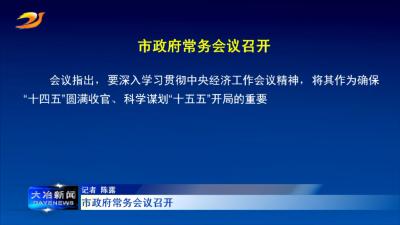 市政府常务会议召开