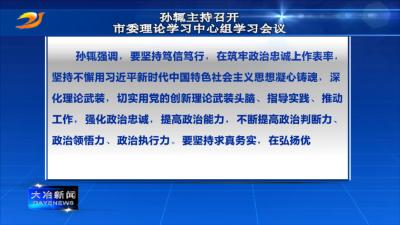 孙辄主持召开市委理论学习中心组学习会议