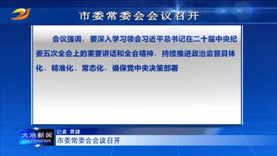 市委常委会会议召开